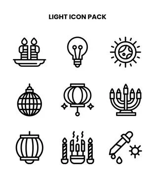 Light Line Icons Pack Illustrazione stock