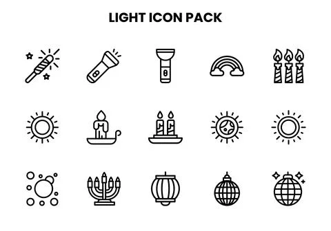 Light Line Icons Pack 스톡 일러스트