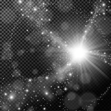 Light Line with Lens Flare on Pattern Background, Vector Illustration Illustrazione stock