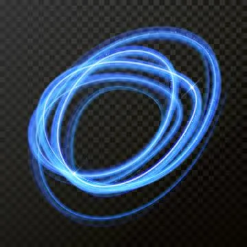 Light line neon swirl effect. Vector glitter circle light fire flare trace Stock Illustration