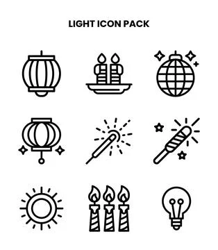 Light Line UI Icons Pack Stockillustratie