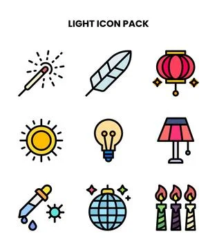 Light Lineal Color Graphics Icons Pack Ilustração Stock