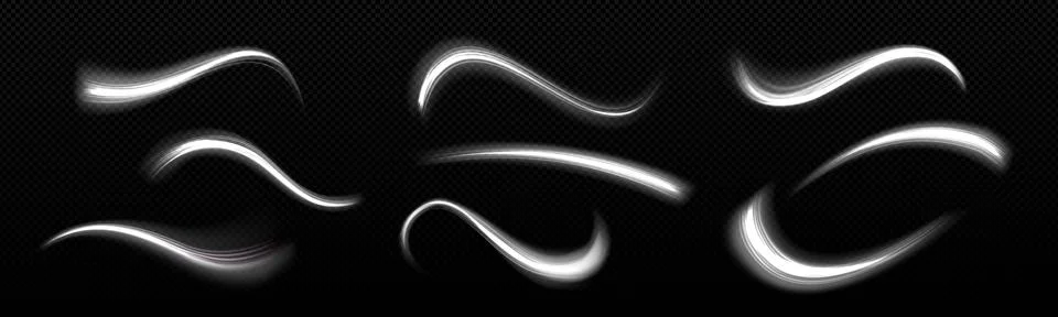 Light lines effect of neon glow motion trails Stock Illustration