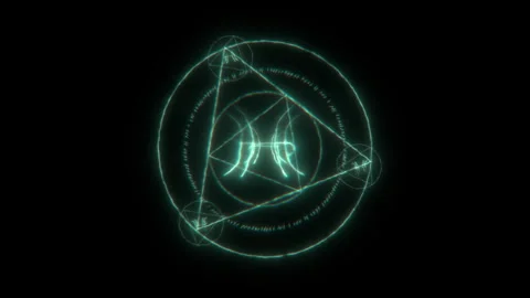 Light lines, render, neon blue triangle ... | Stock Video | Pond5