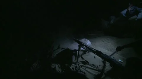 Light machine gun (LMG) fire Video stock 7766261