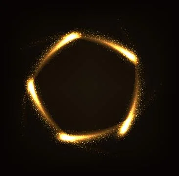 Light Magic Sparks With Black Background Stock Illustration