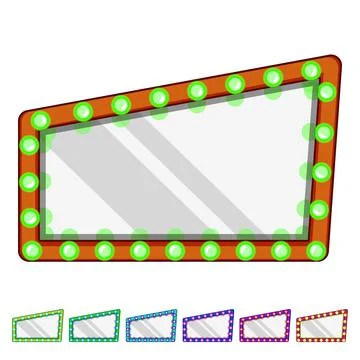 Light makeup mirror frame cartoon vector graphic Stock Illustration