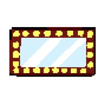 Light makeup mirror frame pixel art vector illustration Stock Illustration
