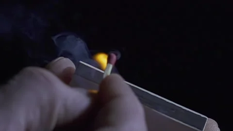 Light a match in slowmotion Video stock 167966051