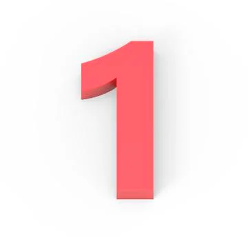 Light matte red number 1 Stock Illustration
