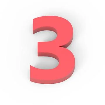 Light matte red number 3 Stock Illustration