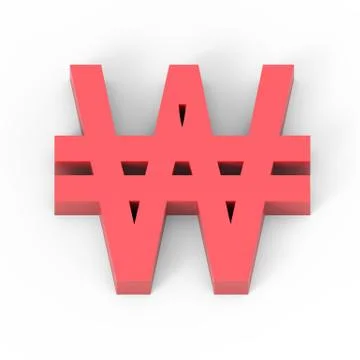 Light matte red Won sign Stock Illustration