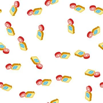 Light meter measuring equipment isometric icon seamless pattern Stock Illustration