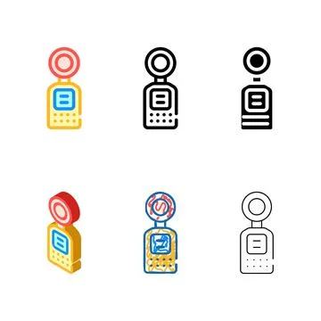 Light meter measuring equipment multistyle color icon vector Illustrazione stock