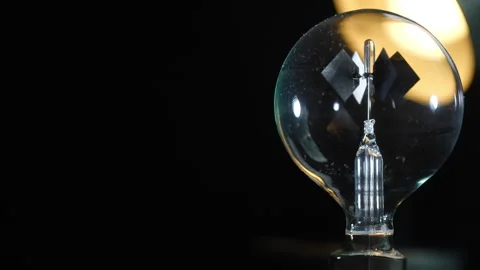 Light Mill - Black Background - Silhouette warm light Copy Space Stock Footage 331101064