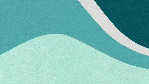 Light mint abstract fluid wavy layered textured paper background with cyan te Stock Illustration