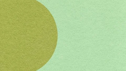 Light mint paper texture background with olive green semicircle and copy spac Stock Photos