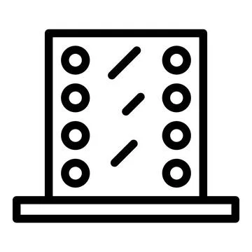 Light mirror icon outline vector. Bulb frame Illustrazione stock