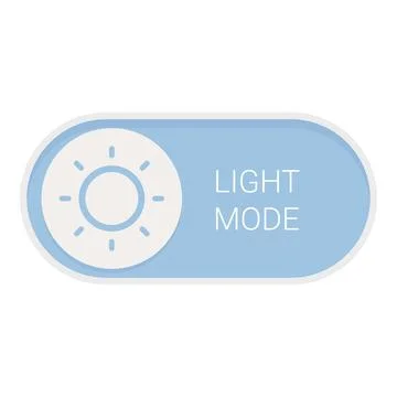 Light mode button showing sun icon for user interface design Illustrazione stock