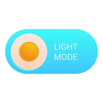 Light mode toggle button switching on with sun icon Illustrazione stock