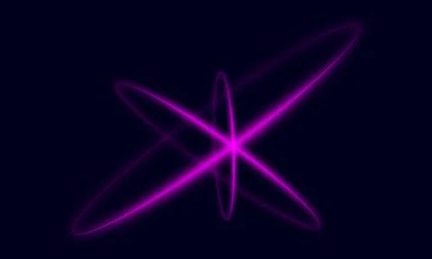 Light model of the atom. Vector. Neon. Stock Illustration