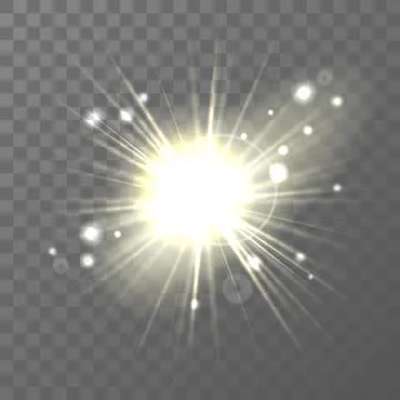 Light modern light effect with rays, sun . Easy replacement of the background Stock Illustration