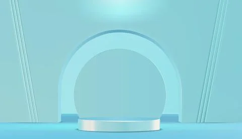 Light modern podium scene with platform and arch Stock Illustration