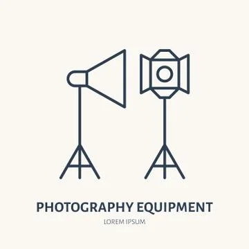 Light modifiers flat line icon. Photography equipment sign. Thin linear logo for Stock Illustration