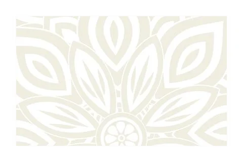 Light monochrome composition presents pale cream leaf and petal outlines ov.. Stock Illustration