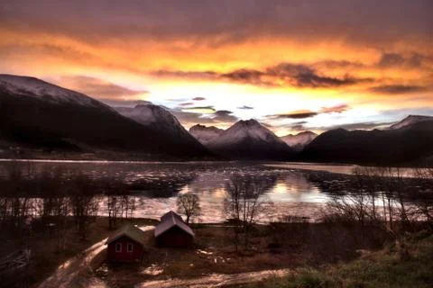 Light mood in the mountains Stock Photos