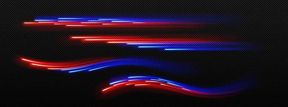 Light motion effect, speed road traffic glow Stock Illustration