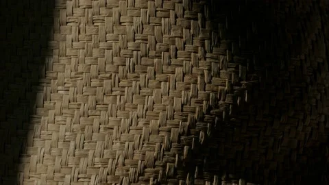 Light moves over a fragment of a wicker basket. Stock Footage 150176491