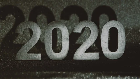 The light moving on 2020 number with silver glitter glamour , new year coming 库存影片 110727920