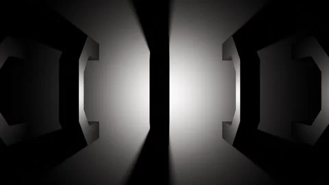 Light moving in the corridor of angular arcs Stock Footage 320619035