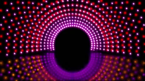 Light moving forward rainbow tunnel in the shape of an arch Stock Footage 197592521