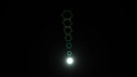 Light moving in a star shape pattern on a dark background Stock Footage 338399149