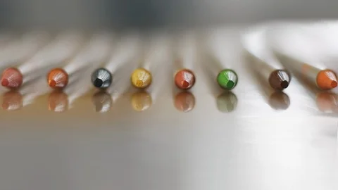 Light Moving Through Solid Graphite Pencils Stock Footage 108480059