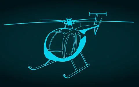 Light multi-purpose helicopter illustration Stock Illustration