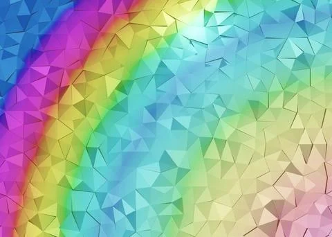 Light Multicolor, Rainbow triangle mosaic background. Geometric style with gr Stock Illustration