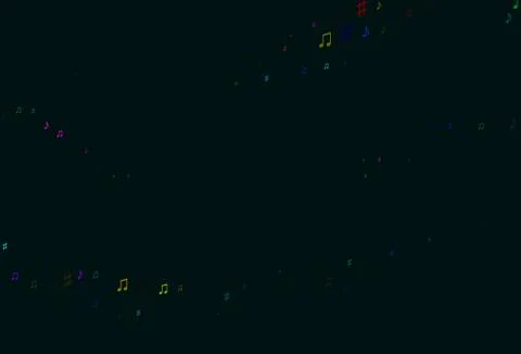 Light Multicolor, Rainbow vector backdrop with music notes. Illustrazione stock