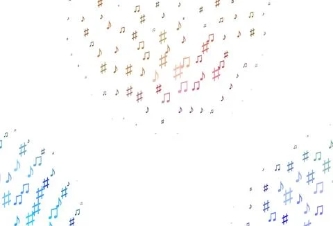 Light Multicolor, Rainbow vector backdrop with music notes. Illustrazione stock