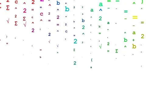 Light Multicolor, Rainbow vector backdrop with algebra elements. Illustrazione stock