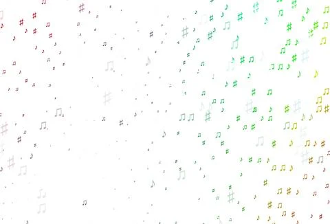 Light Multicolor, Rainbow vector backdrop with music notes. Illustrazione stock