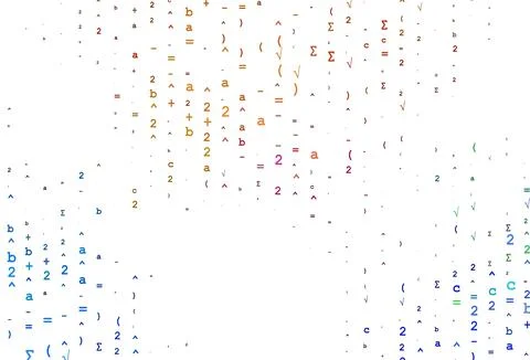 Light Multicolor, Rainbow vector backdrop with algebra elements. イラスト素材