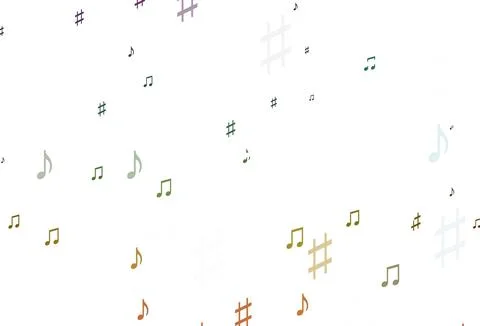 Light Multicolor, Rainbow vector backdrop with music notes. Illustrazione stock
