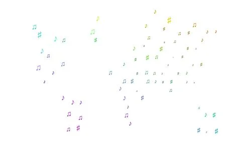 Light Multicolor, Rainbow vector backdrop with music notes. Illustrazione stock