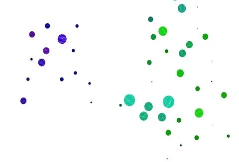 Light multicolor, rainbow vector backdrop with dots. Stock Illustration
