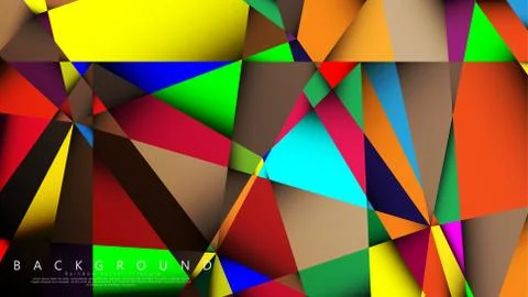 Light Multicolor Rainbow vector background mosaic triangle. Geometric illustr Stock Illustration