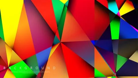 Light Multicolor Rainbow vector background mosaic triangle. Geometric illustr Stock Illustration