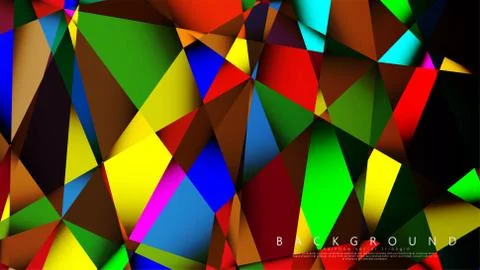 Light Multicolor Rainbow vector background mosaic triangle. Geometric illustr Stock Illustration